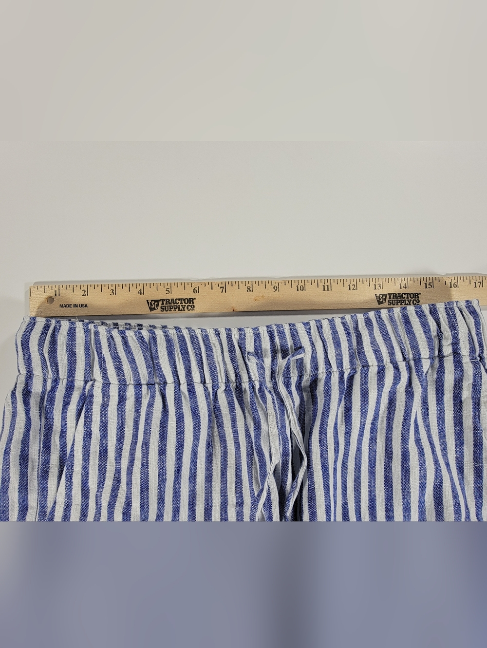 NEW Lands End Women's 100% Linen High Rise Pull On Nautical Stripe Shorts Medium - Picture 9 of 9